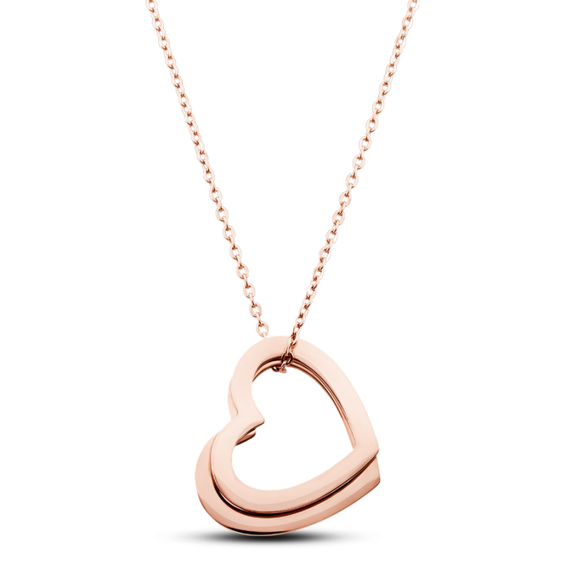 Collana Personalizzata con 2 Cuori - Rosegold - 61