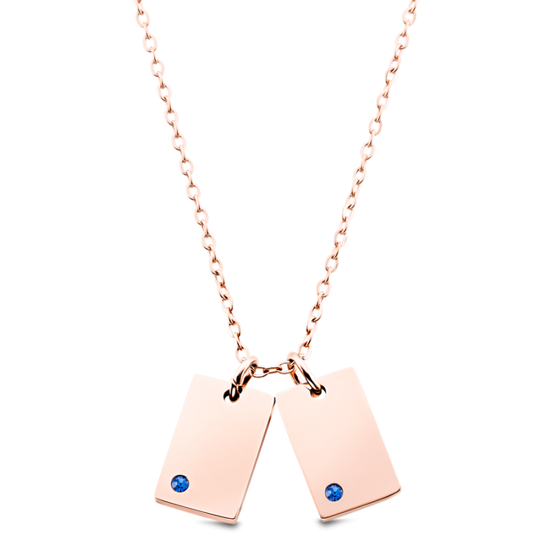 Collana Personalizzata con Nome e Cristalli - Rosegold - 61