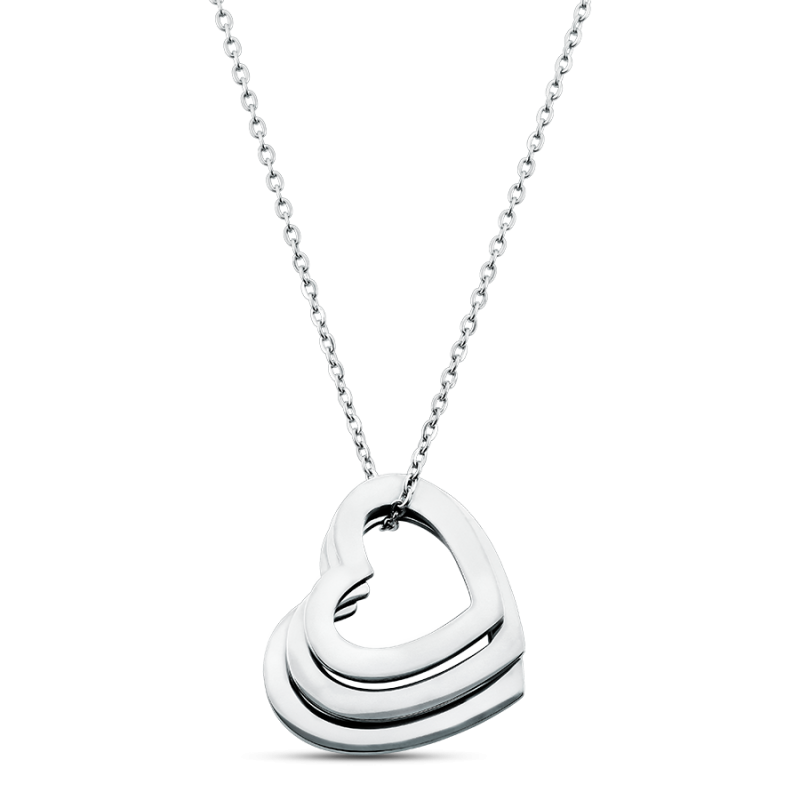 Collana Personalizzata con 3 Cuori - Silver - 60