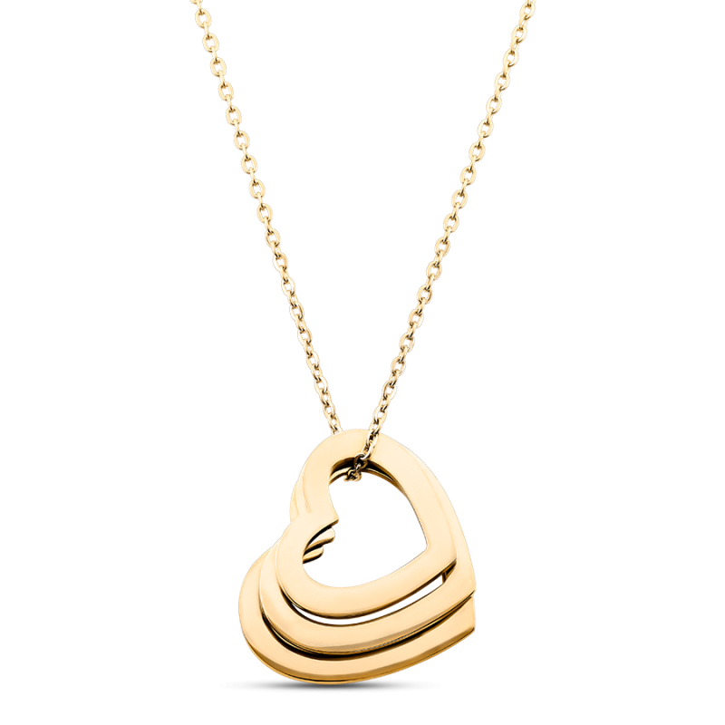 Collana Personalizzata con 3 Cuori - Gold - 62