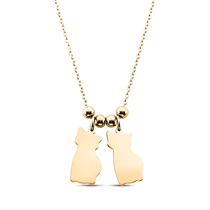 Collana Personalizzata con Gatti - Gold - 62