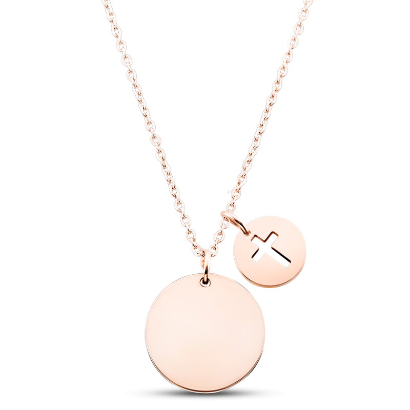 Collana Personalizzata con Croce - Rosegold - 61