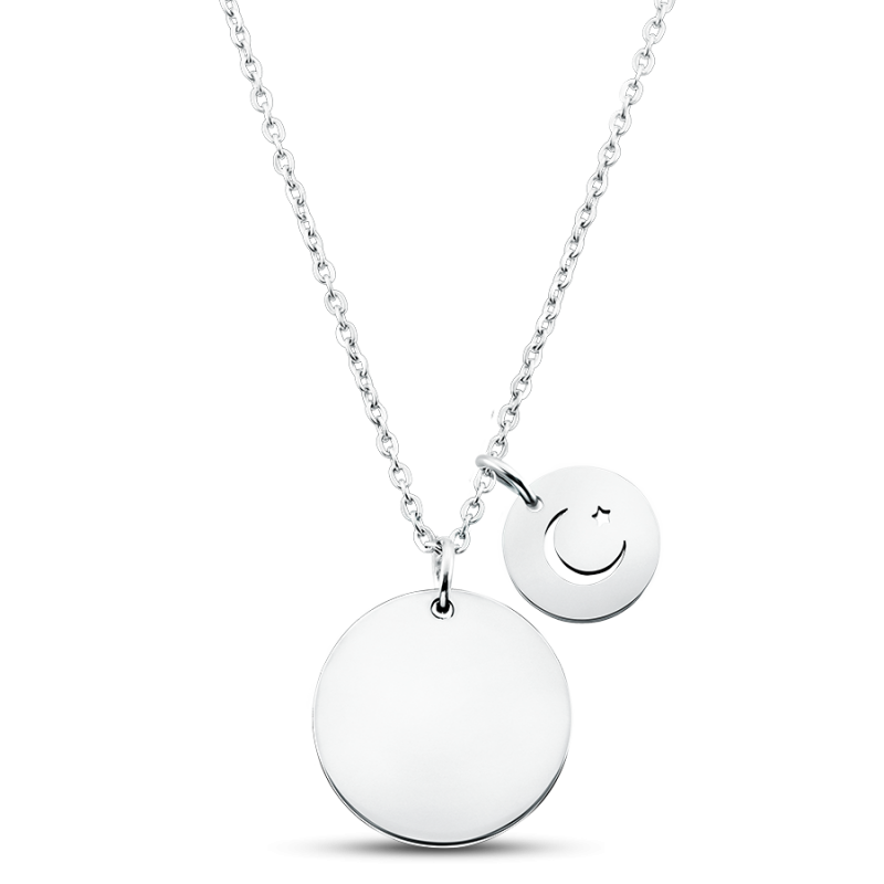 Collana Personalizzata con Mezzaluna e Stella - Silver - 60