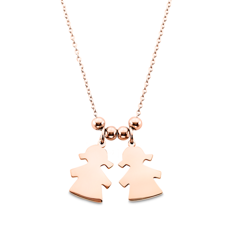 Collana Personalizzata con Bambine - Rosegold - 61