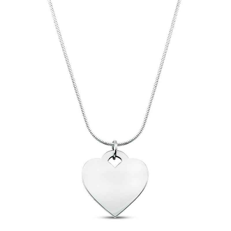 Collana con Cuore e Catenina di Lusso - Silver - 60