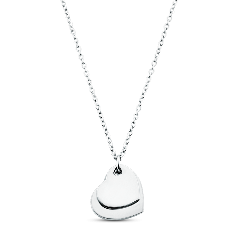 Collana Personalizzata con Cuore Doppio - Silver - 60