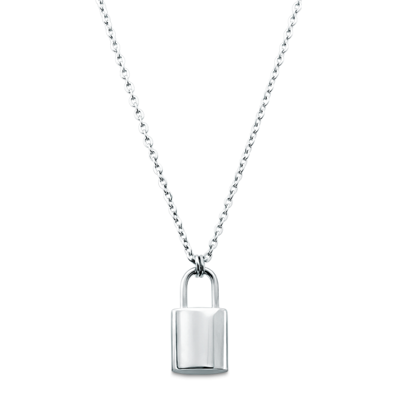 Collana Personalizzata con Lucchetto - Silver - 60