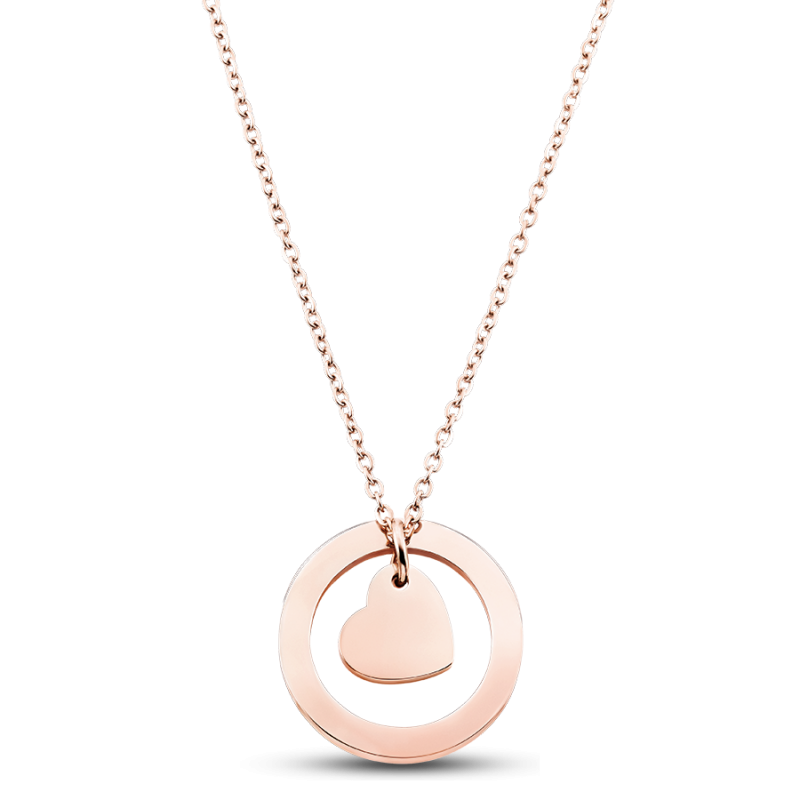 Collana Personalizzata con Ciondolo a Cuore - Rosegold - 61