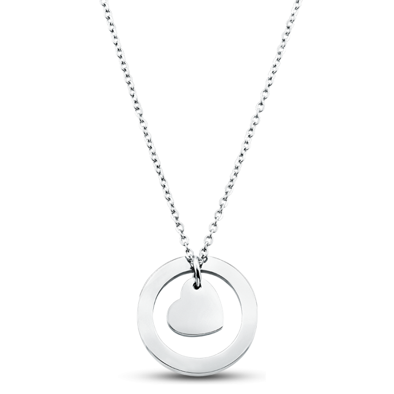 Collana Personalizzata con Ciondolo a Cuore - Silver - 60