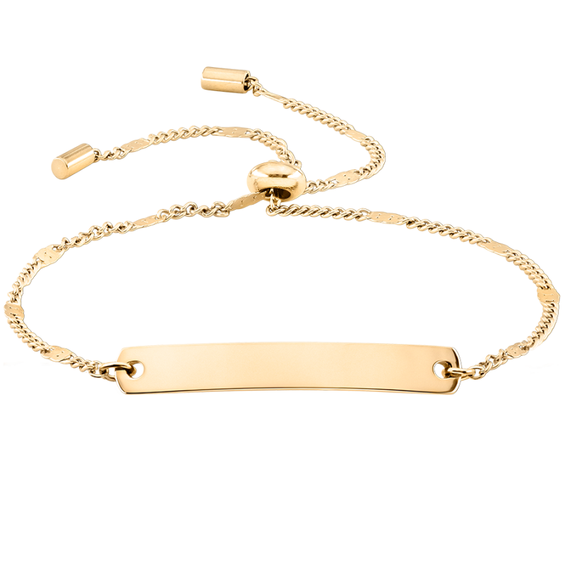 Bracciale Personalizzato Regolabile con Piastrina - Gold - 62