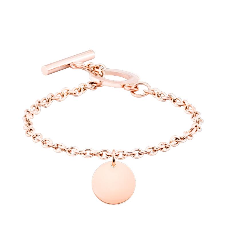 Bracciale Personalizzato di Lusso con Cerchio - Rosegold - 61