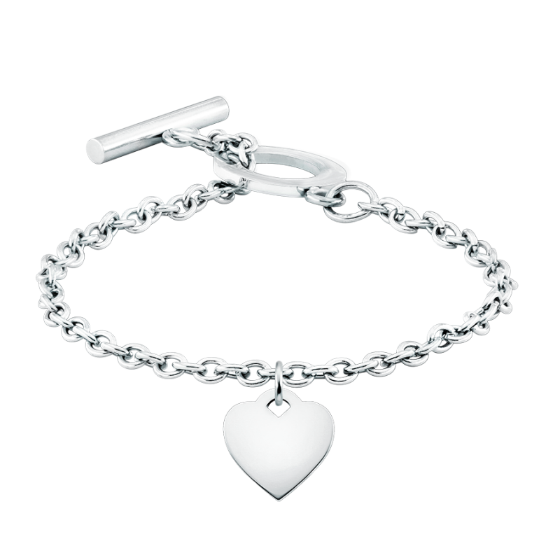 Bracciale Personalizzato di Lusso con Cuore - Silver - 60