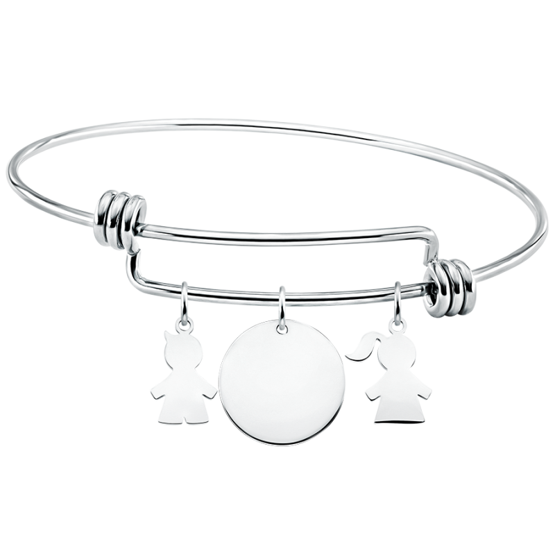 Bracciale Personalizzato con Bimbo & Bimba - Silver - 60