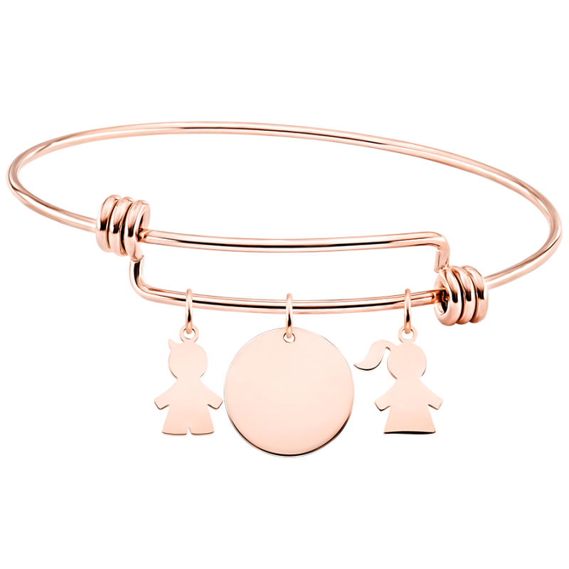 Bracciale Personalizzato con Bimbo & Bimba - Rosegold - 61