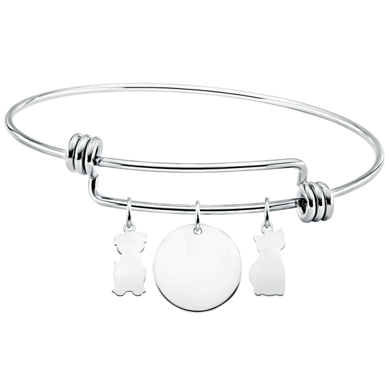 Bracciale Personalizzato con Cane & Gatto - Silver - 60