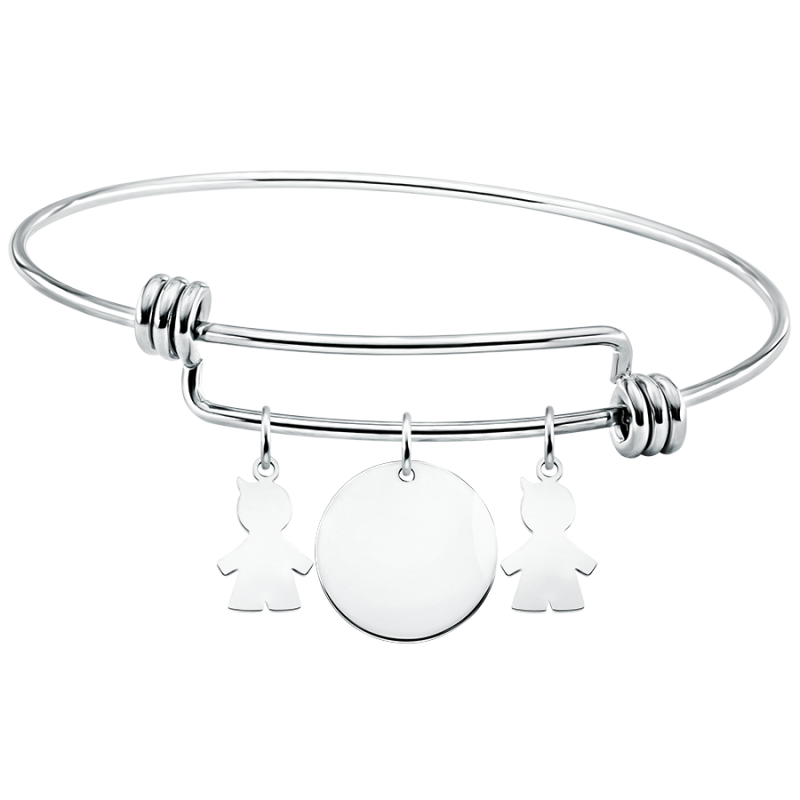 Bracciale Bangle Personalizzato con Bimbi - Silver - 60