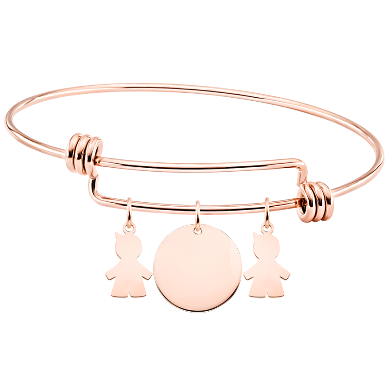 Bracciale Bangle Personalizzato con Bimbi - Rosegold - 61