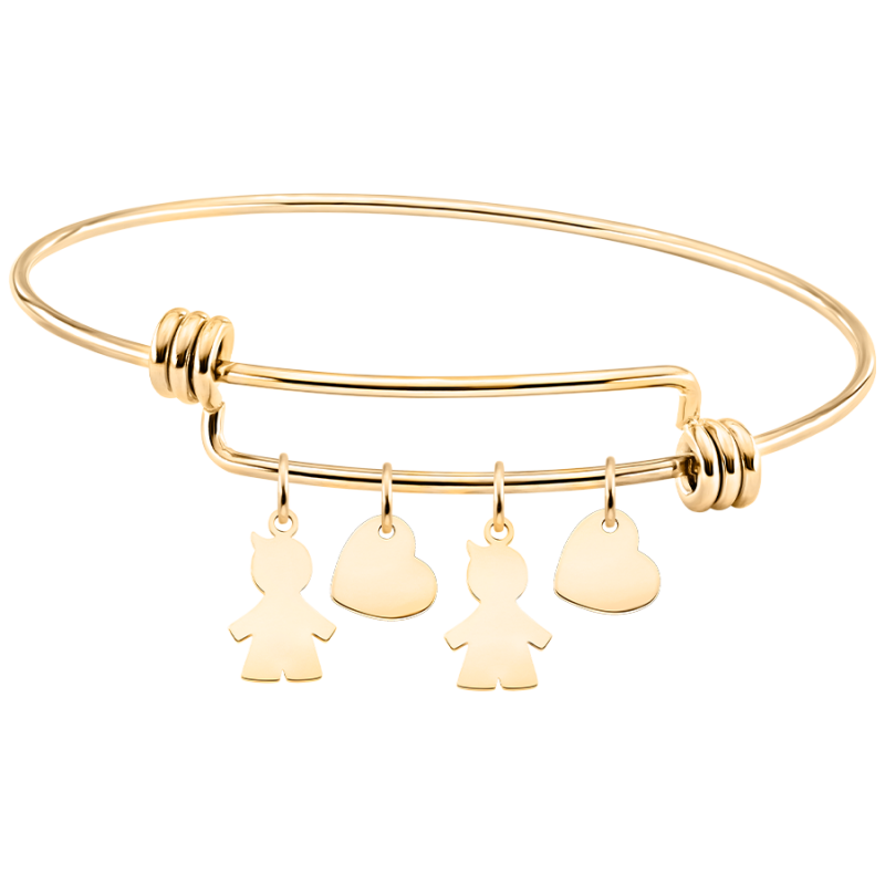 Bracciale Bangle Personalizzato Amore Bimbi - Gold - 62