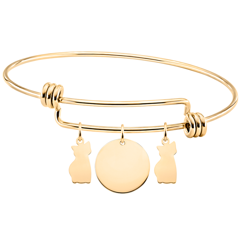 Bracciale Bangle Personalizzato Amore Gatti - Gold - 62