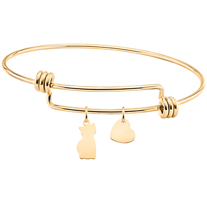 Bracciale Bangle Personalizzato Gatto - Gold - 62