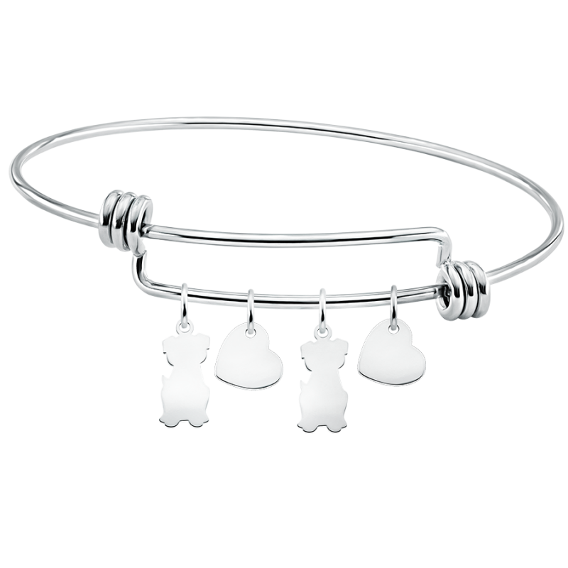 Bracciale Bangle Personalizzato Amore Cani - Silver - 60