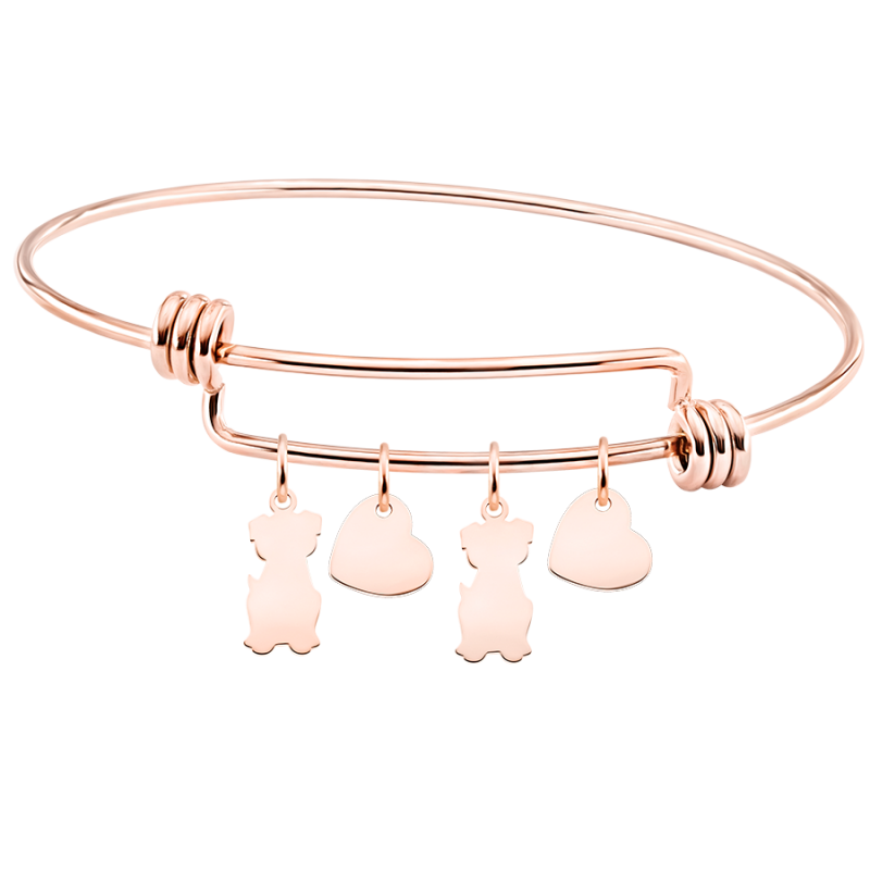 Bracciale Bangle Personalizzato Amore Cani - Rosegold - 61