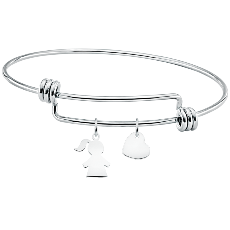 Bracciale Bangle Personalizzato con Bimba - Silver - 60