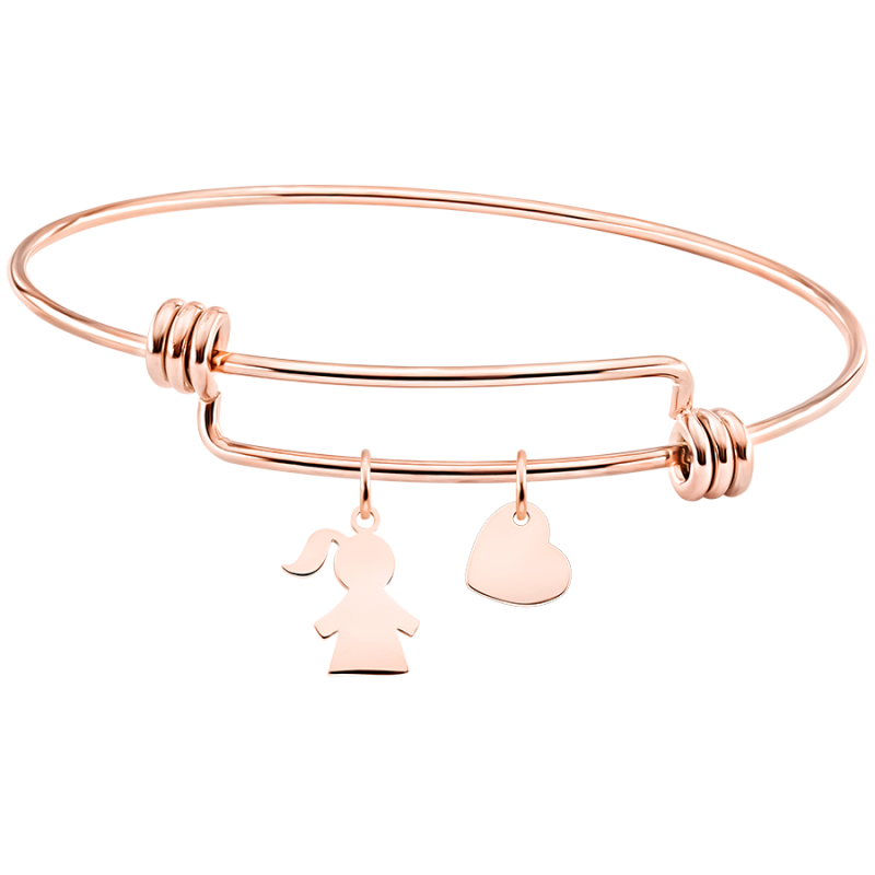 Bracciale Bangle Personalizzato con Bimba - Rosegold - 61