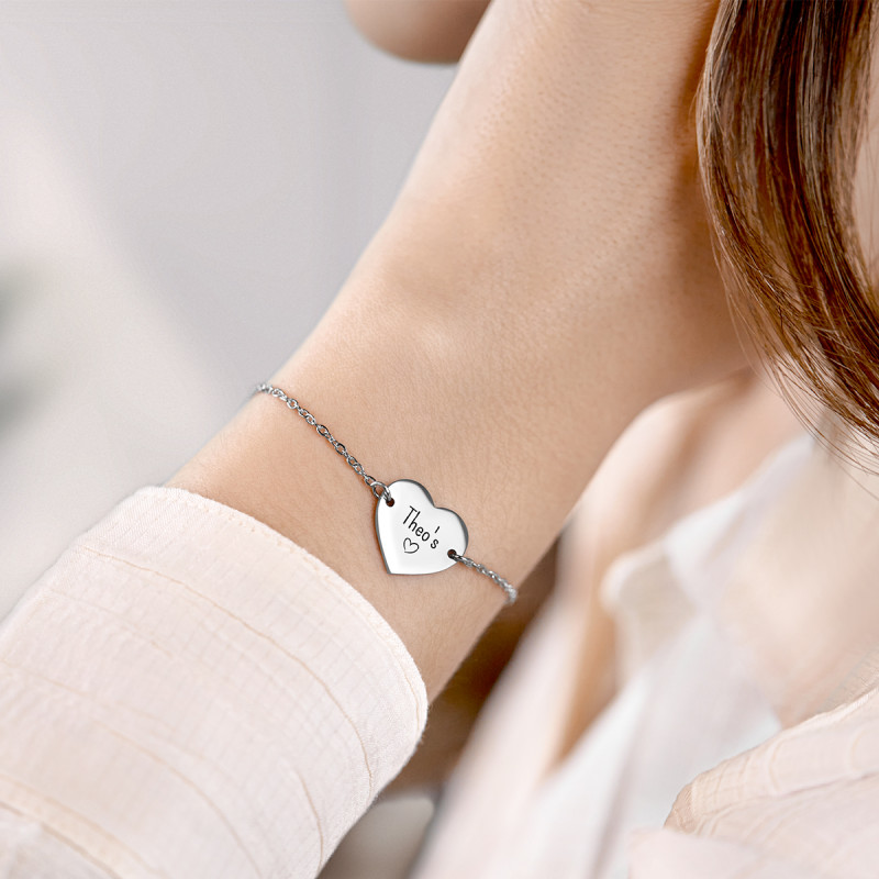 Bracciale Personalizzato con Cuore - Silver - 60