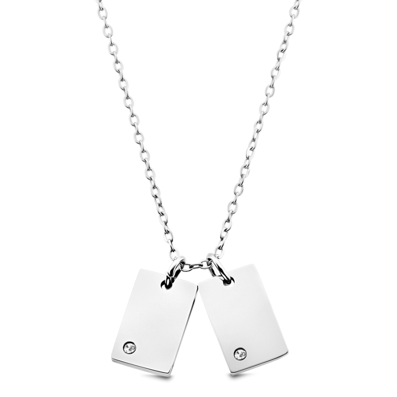 Collana Personalizzata con Nome e Cristalli - Silver - 60