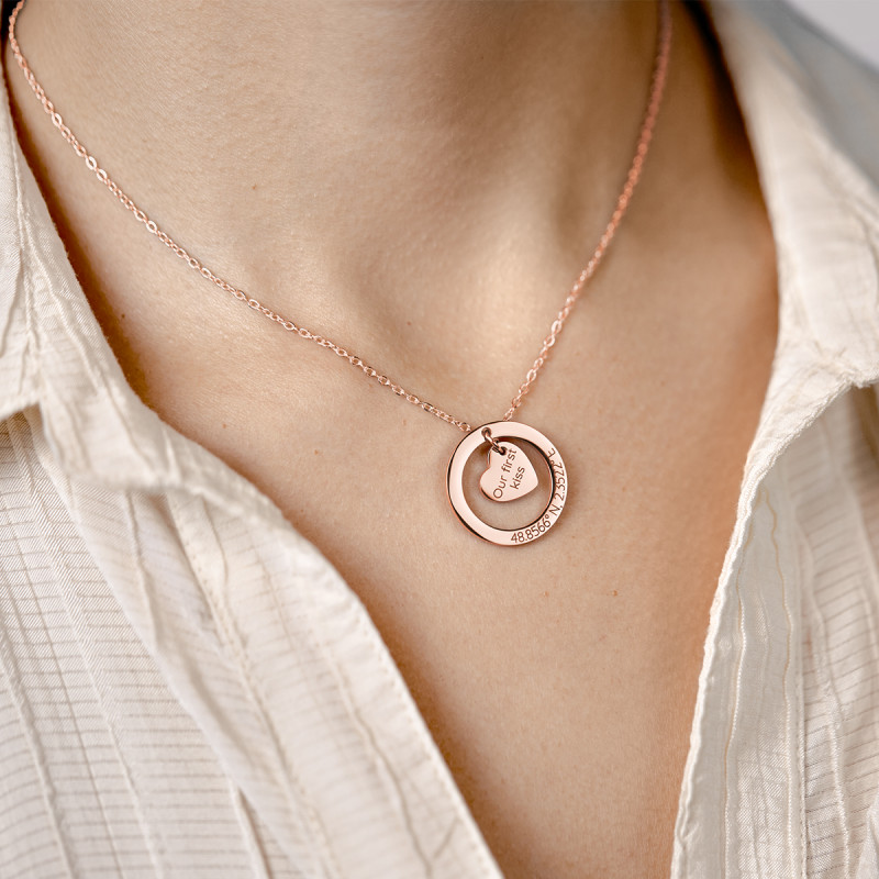 Collana Personalizzata con Coordinate - Rosegold - 61