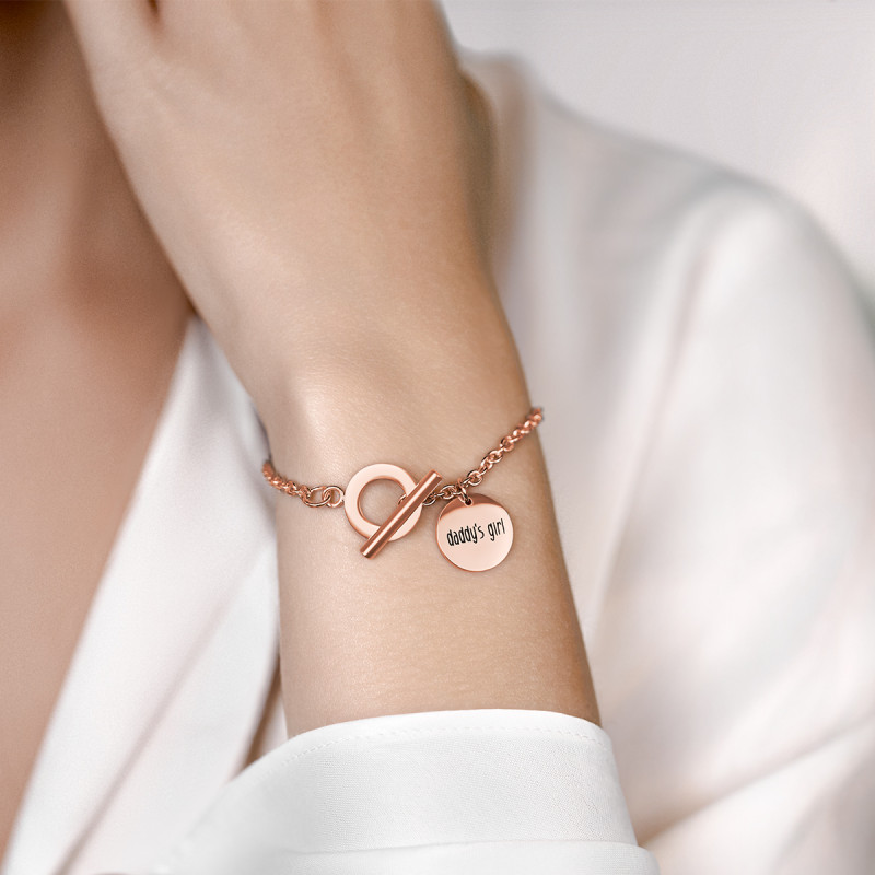 Bracciale Personalizzato di Lusso con Cerchio - Rosegold - 61