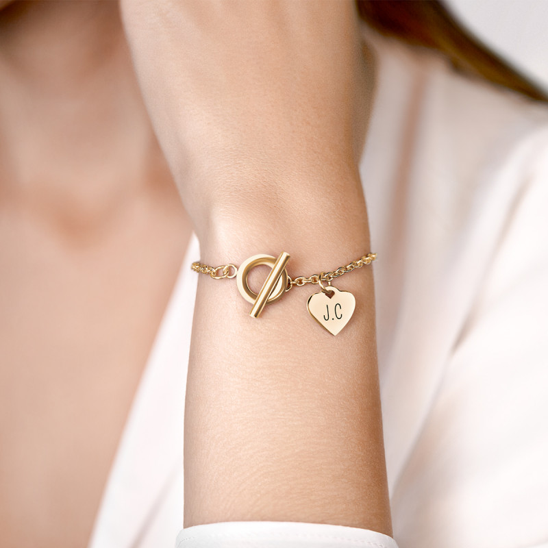 Bracciale Personalizzato di Lusso con Cuore - Gold - 62