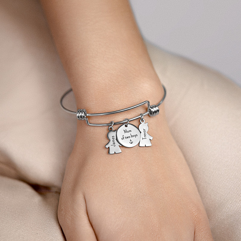 Bracciale Bangle Personalizzato con Bimbi