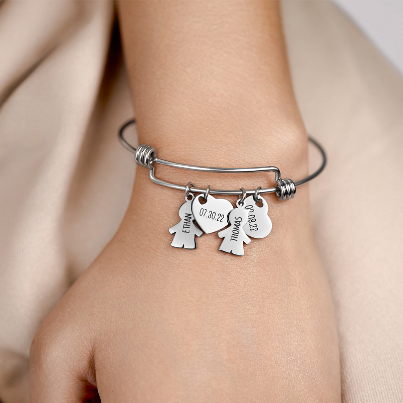 Bracciale Bangle Personalizzato Amore Bimbi