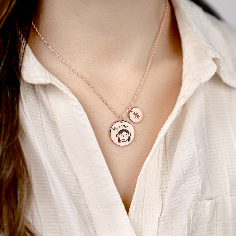 Collana Personalizzata con Calligrafia Bambino - Rosegold - 61