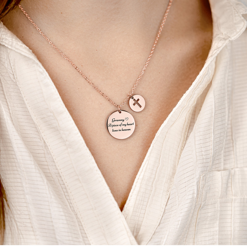 Collana Personalizzata con Croce - Rosegold - 61