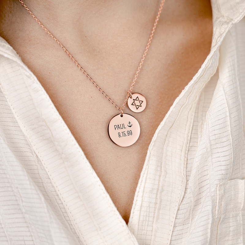 Collana Personalizzata con Stella di David - Rosegold - 61