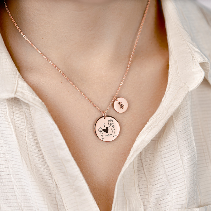 Collana Personalizzata con Calligrafia Bambino - Rosegold - 61