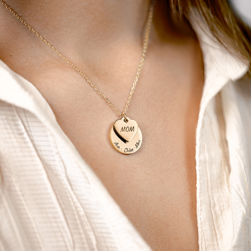 Collana Personalizzata con Cerchio e Cuore - Gold - 62