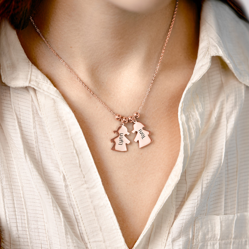 Collana Personalizzata con Bambine - Rosegold - 61