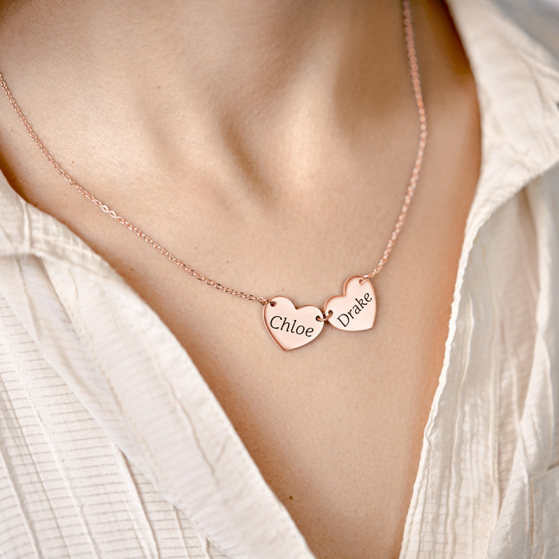 Collana con Cuori e Nome - Rosegold - 61