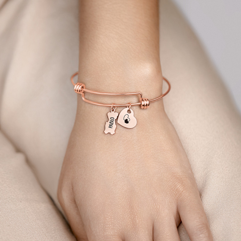 Bracciale Personalizzato Amore Cane - Rosegold - 61