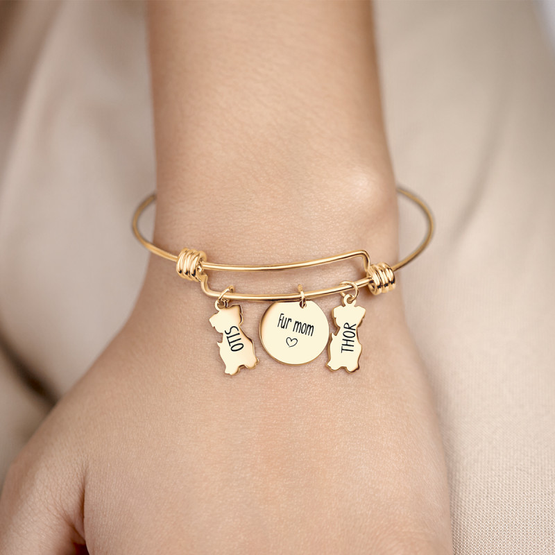 Bracciale Personalizzato con Cani - Gold - 62