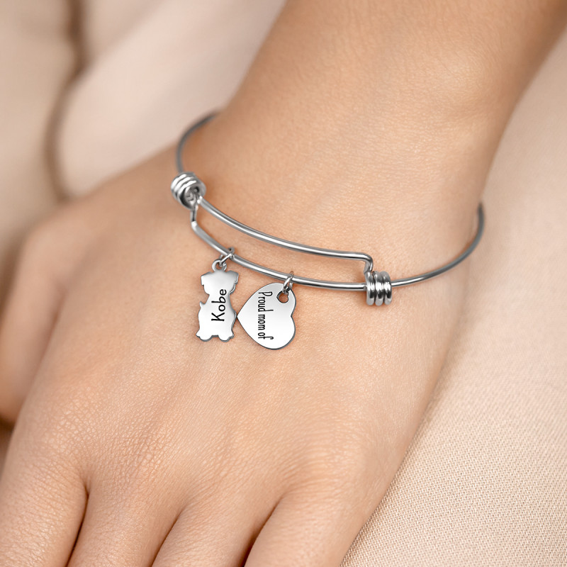 Bracciale Bangle Personalizzato Gatto