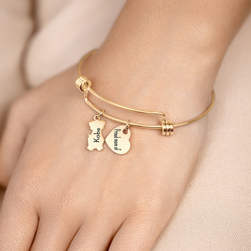 Bracciale Bangle Personalizzato Gatto - Gold - 62