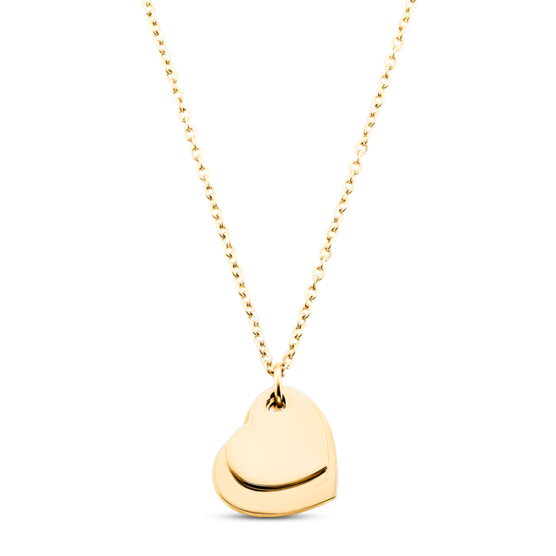 Collana Personalizzata con Cuore Doppio - Gold - 62