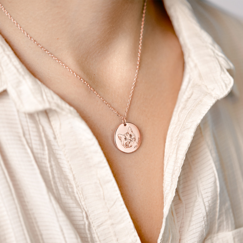 Collana Personalizzata da Foto a Disegno - Rosegold - 61