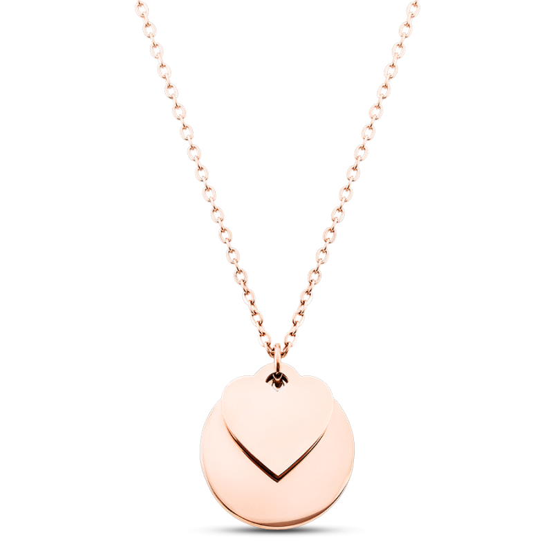 Collana Personalizzata con Cerchio e Cuore - Rosegold - 61